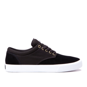 Mens Supra Low Top Shoes CHINO Black/white/White | AU-95447